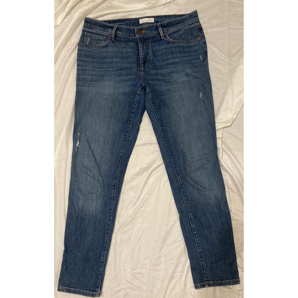 Loft Distressed Relaxed Skinny Jeans